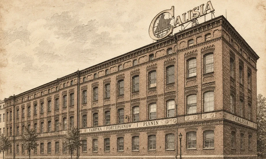 Historische Darstellung der ehemaligen Klavierfabrik Calisia in Kalisz
